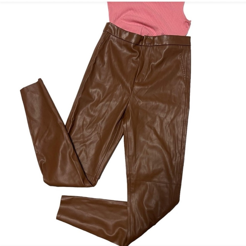 NWOT: 🤎 Zara Tan Brown Faux Leather Leggings Pants
Skinny Pants Size XS 📦 - Picture 2 of 12